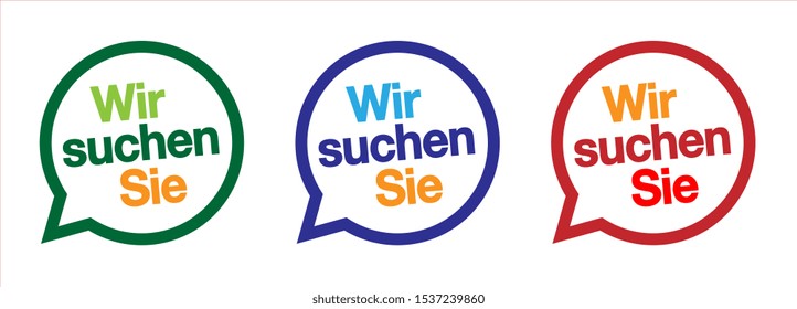 "Wir suchen Sie": we need you in German language