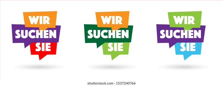 "Wir suchen Sie": we need you in German language