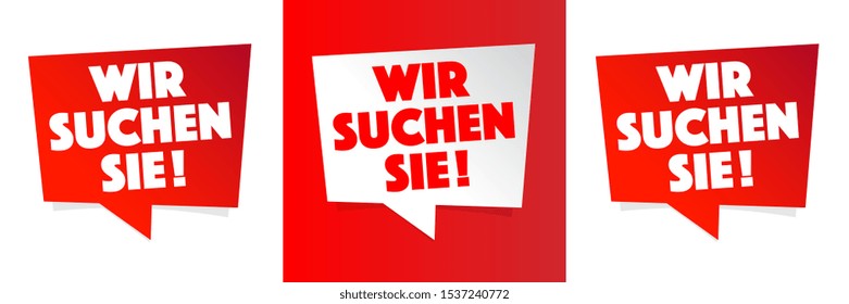 "Wir suchen Sie": we need you in German language