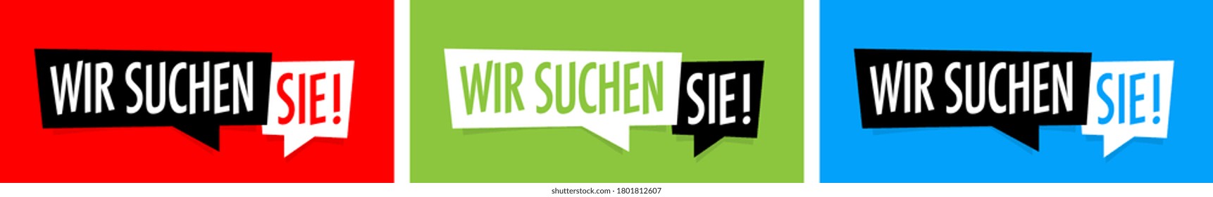 "Wir suchen Sie": we need you in German language