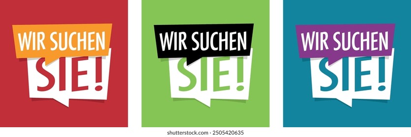 "Wir suchen Sie": we need you in German language