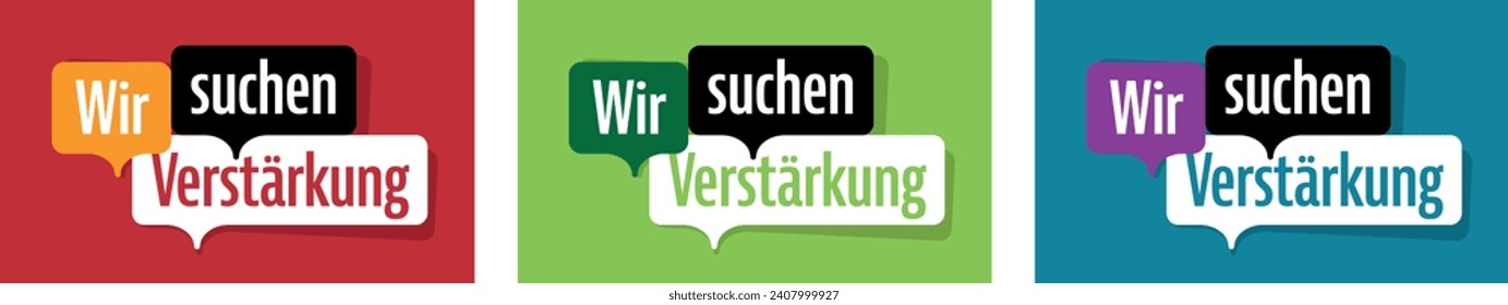 Wir suchen Verstärkung, We are looking for reinforcement in German language