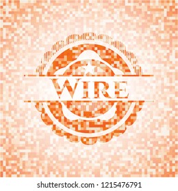 Wire abstract orange mosaic emblem