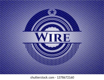 Wire badge with denim texture