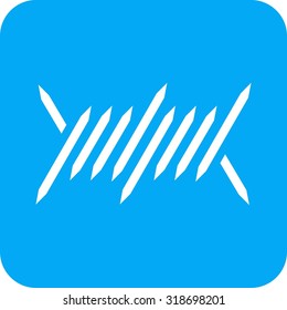 Wire, barbed, steel icon vector image. Can also be used for military. Suitable for use on web apps, mobile apps and print media.