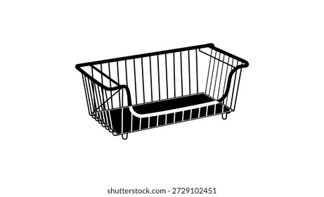  Wire Baskets for Pantry Organizers and Storage, black isolated silhouette