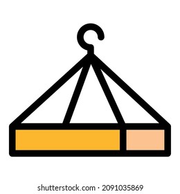 Wire bird feeder box icon. Outline wire bird feeder box vector icon color flat isolated