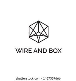 wire box hexagon logo design inspiration