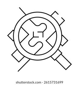 wire break research line icon vector. wire break research sign. isolated contour symbol black illustration