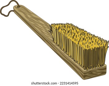 Wire Bristles Brush Vector Illustration