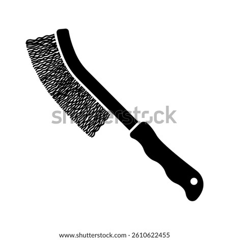 Wire brush icon. Black silhouette. Side view. Vector simple flat graphic illustration. Isolated object on white background. Isolate.
