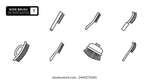 Wire brush icon collection, vector icon templates editable and resizable