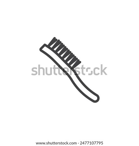Wire Brush line icon. linear style sign for mobile concept and web design. Metal brush outline vector icon. Symbol, logo illustration. Vector graphics