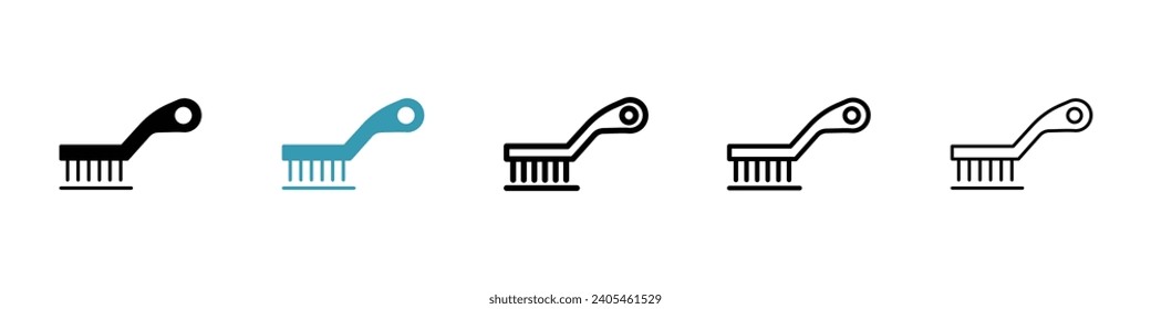 Wire brush vector icon set. Cleaning metal brush vector illustration for Ui designs.