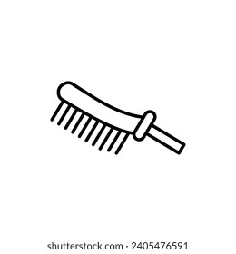 Wire brush vector line icon illustration