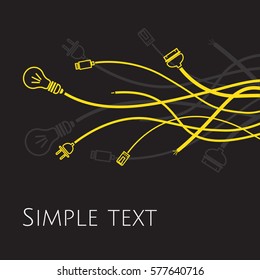 Wire Cable Computer colorful vector illustration.