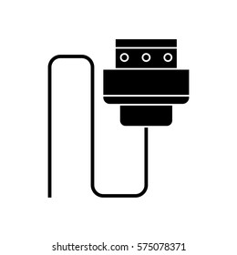 wire cable computer plug pictogram
