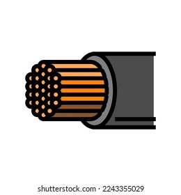 wire cable copper color icon vector. wire cable copper sign. isolated symbol illustration