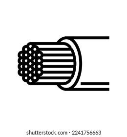 wire cable copper line icon vector. wire cable copper sign. isolated contour symbol black illustration