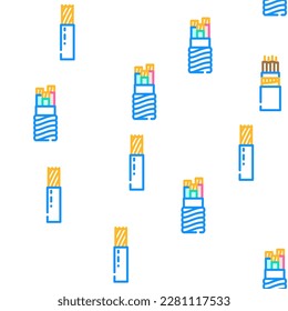 wire cable cord vector seamless pattern thin line illustration