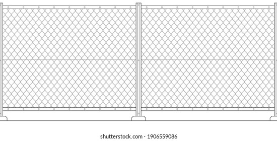 Wire chain link fence. Seamless background image