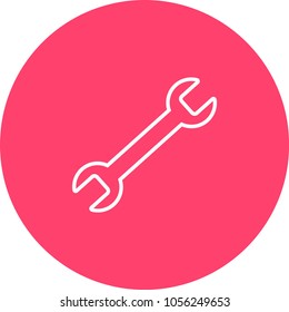 Wire classical tighten key for screw and nut . Metal nice tools. symbol flatten illustration master vector icon