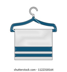 wire clothes hook with towel isolated icon