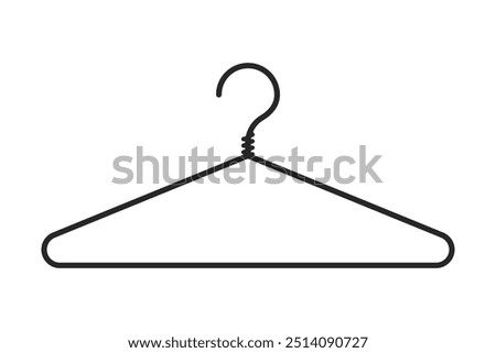 Wire coat hanger or clothes hanger icon vector