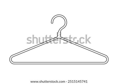 Wire coat hanger or clothes hanger icon outline vector
