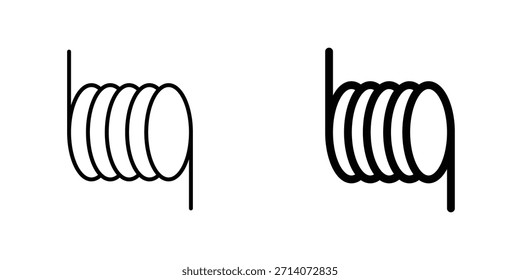 Colección de diseño de icono de bobina de alambre. Signo y Vector para diseños de interfaz de usuario