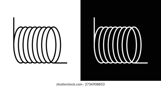 Wire coil icon with Editable stroke. Pixel perfect.