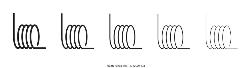Wire coil icon line Art set on white background.