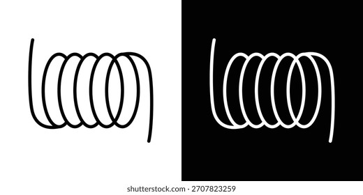 Drahtspule Symbol Symbol in dünner Linie, Umriss und Strich Stil für Anwendungen