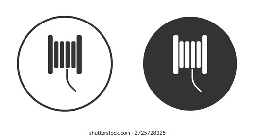 Drahtwendelsymbol in trendigem flachem Schwarz-Weiß. geeignet für Grafikdesign