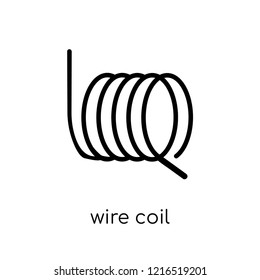 wire coil icon. Trendy modern flat linear vector wire coil icon on white background from thin line Sew collection, outline vector illustration