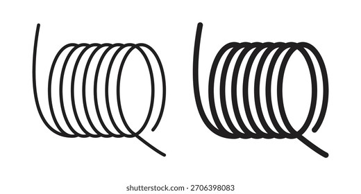Ilustración vectorial de icono de bobina de alambre. Diseño plano. Símbolos de Vector de Diseño gráfico.