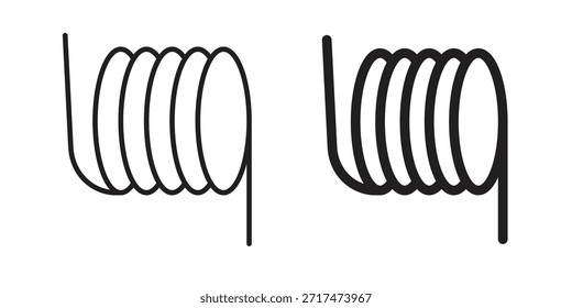 Iconos de bobina de alambre. Píxel perfecto. Icono de contorno de Vector. Concepto de logotipo plano.