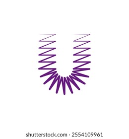 wire coil letter u logo vector design