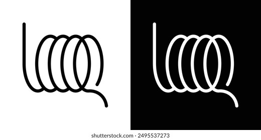 Wire coil line icon vector illustration set.