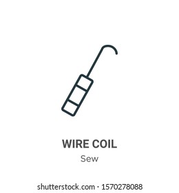 Wire coil outline vector icon. Thin line black wire coil icon, flat vector simple element illustration from editable sew concept isolated on white background