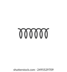 Wire coil outlined icon isolated on white background