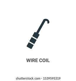 Wire coil vector icon on white background. Flat vector wire coil icon symbol sign from modern sew collection for mobile concept and web apps design.