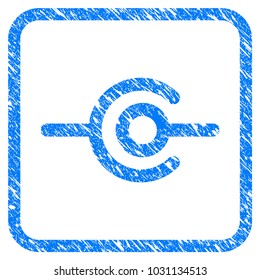 Wire Connection rubber seal stamp watermark. Icon vector symbol with grunge design and corrosion texture in rounded square. Scratched blue sticker on a white background.