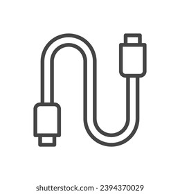 Wire with connectors, linear icon. USB. Line with editable stroke