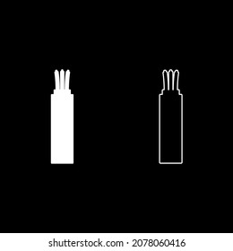 Wire Cord electrical cable curved power optical fibre icon white color vector illustration flat style simple image set