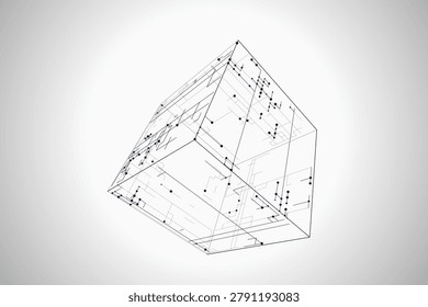 Wire Cube vector background with clean editable vector shapes for microstock and commercial design projects.