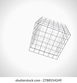 Wire Cube vector background with crisp scalable linework for microstock and commercial design projects.