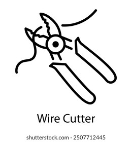 Wire cutter icon in outline style 