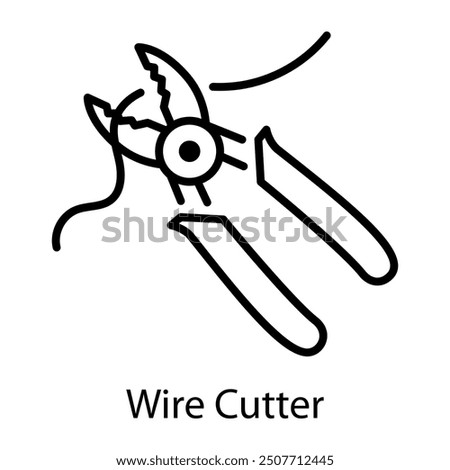 Wire cutter icon in outline style 