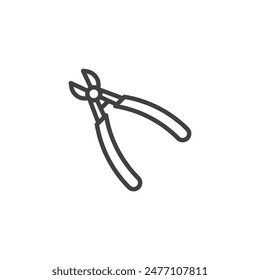 Wire Cutter line icon. linear style sign for mobile concept and web design. Wire cutter tool outline vector icon. Symbol, logo illustration. Vector graphics